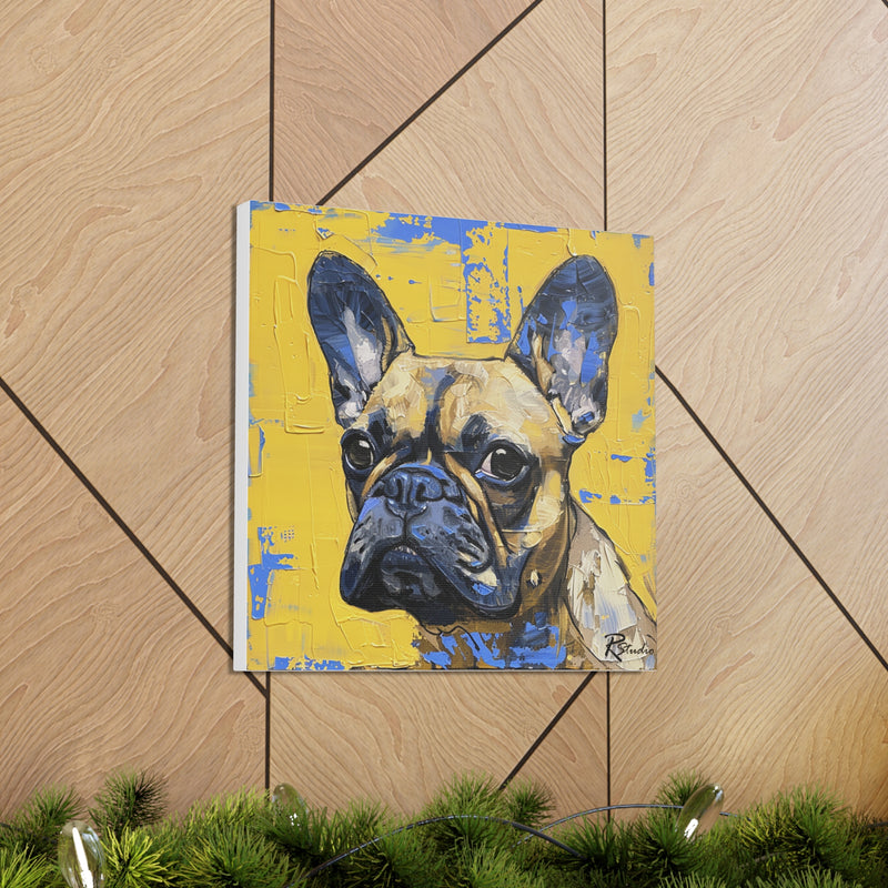 Colorful Art Nouveau French Bulldog Canvas Print - Multicolored Home Decor