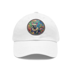 French Bulldog Design Dad Hat - Fine Art Inspired Vegan Leather Patch