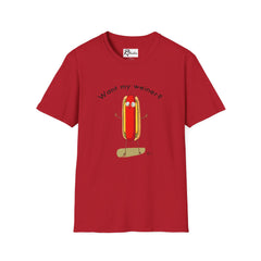 Naughty Nibbles Funny Adult Humor Cartoon Hot Dog Unisex Soft-Style T-Shirt