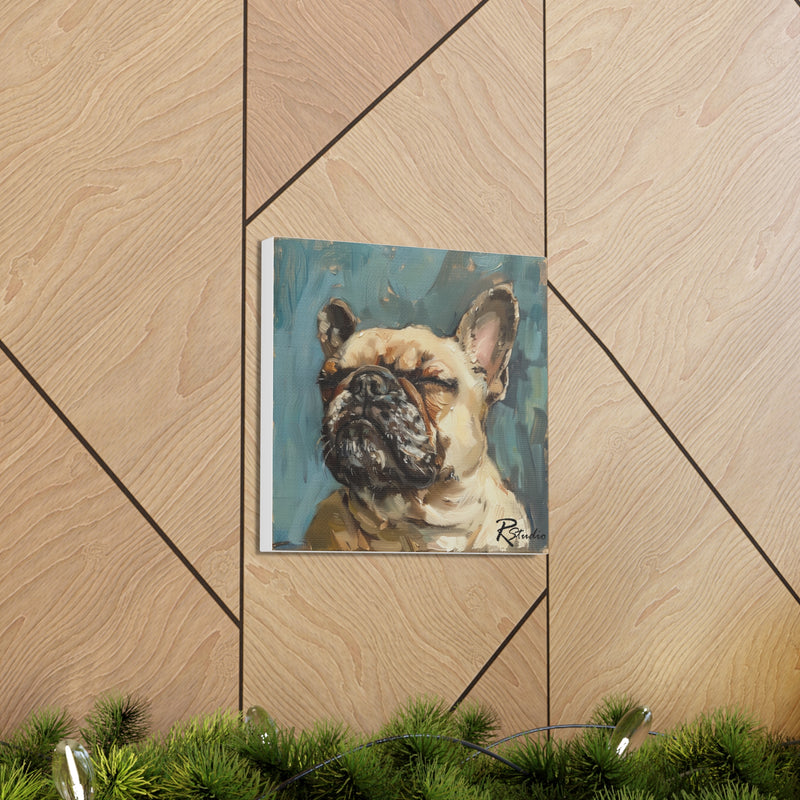 Colorful Fine Art French Bulldog Canvas Print - Multicolored Home Decor