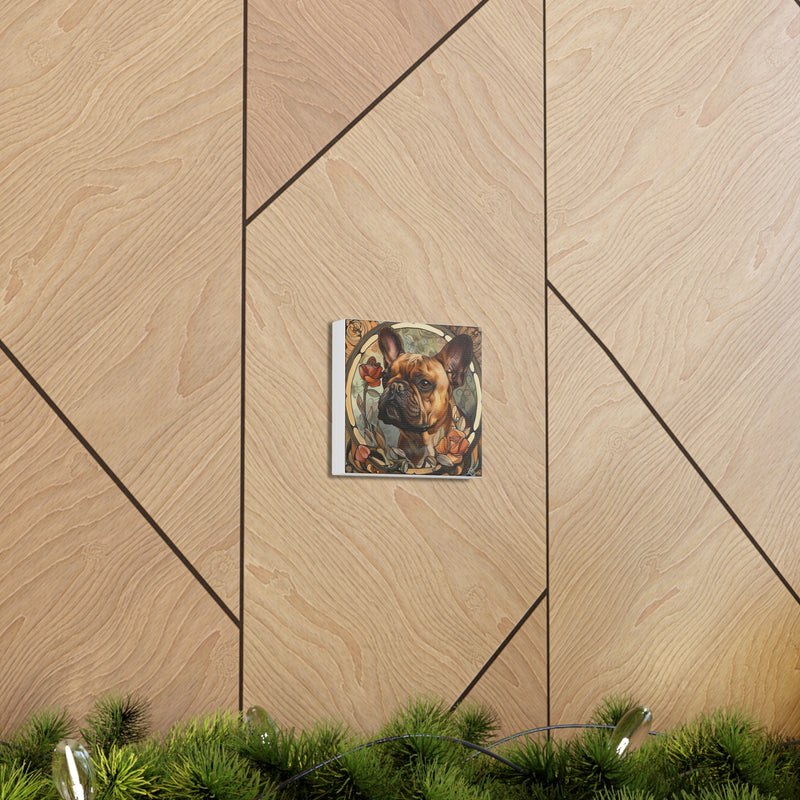 Colorful Art Nouveau French Bulldog Canvas Print - Multicolored Home Decor