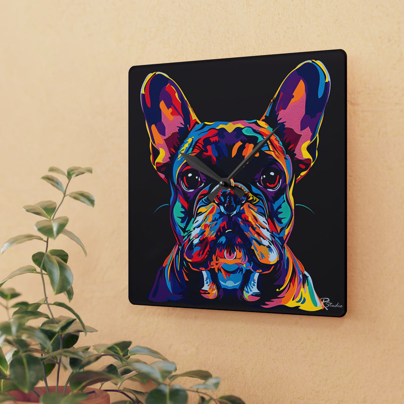 French Bulldog Acrylic Wall Clock - Fine Art Inspired Design