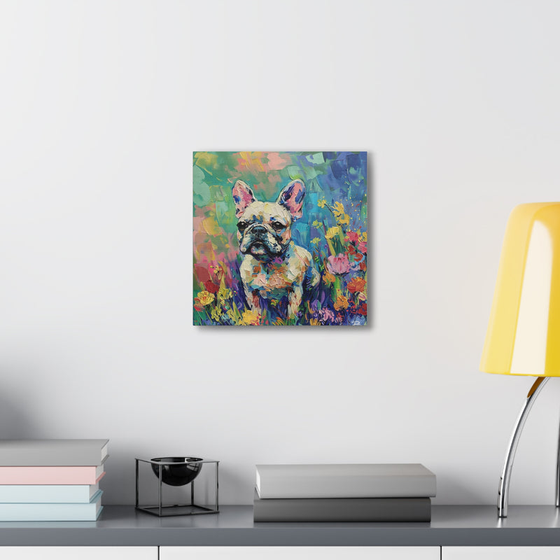 Colorful Fine Art French Bulldog Canvas Print - Multicolored Home Decor