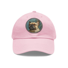 French Bulldog Design Dad Hat - Fine Art Inspired Vegan Leather Patch