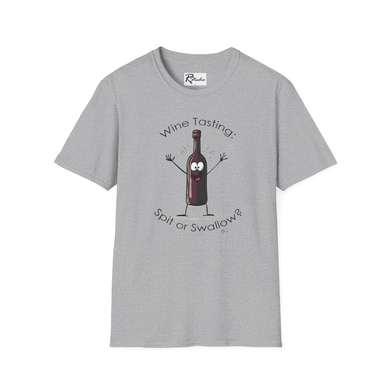 Naughty Nibbles Funny Adult Humor Cartoon Wine Bottle Unisex Soft-Style T-Shirt