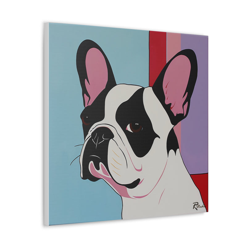 Colorful Fine Art French Bulldog Canvas Print - Multicolored Home Decor