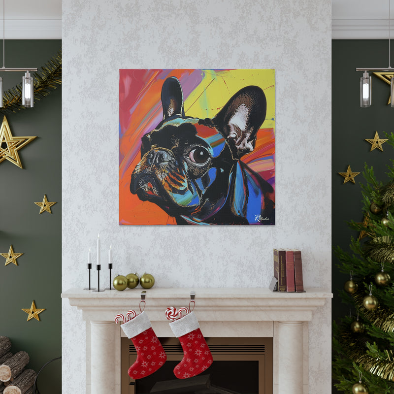 Colorful Pop Art French Bulldog Canvas Print - Multicolored Home Decor