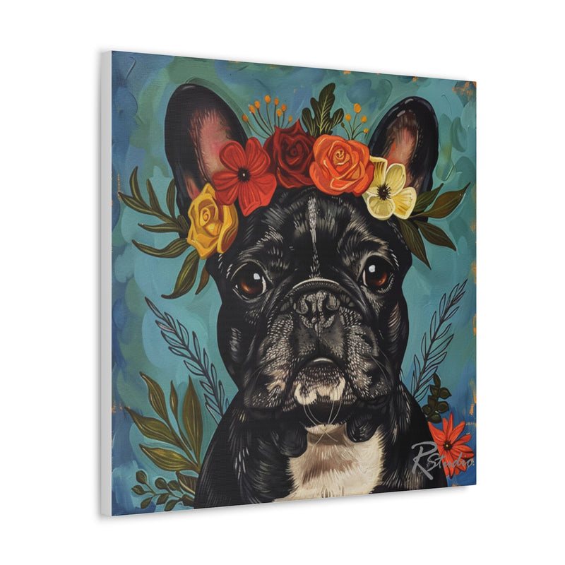 Colorful Fine Art French Bulldog Canvas Print - Multicolored Home Decor