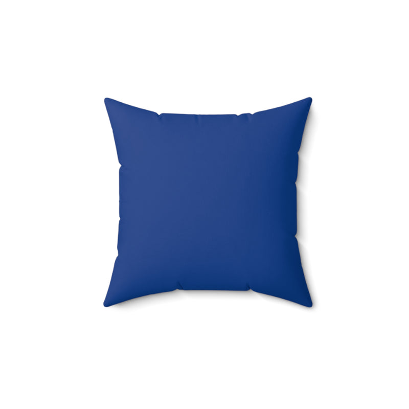 Art Deco Inspired French Bulldog Dark Blue Suede Square Pillow