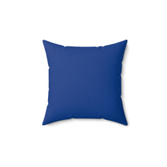 Art Deco Inspired French Bulldog Dark Blue Suede Square Pillow