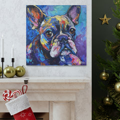 Colorful Fine Art French Bulldog Canvas Print - Multicolored Home Decor