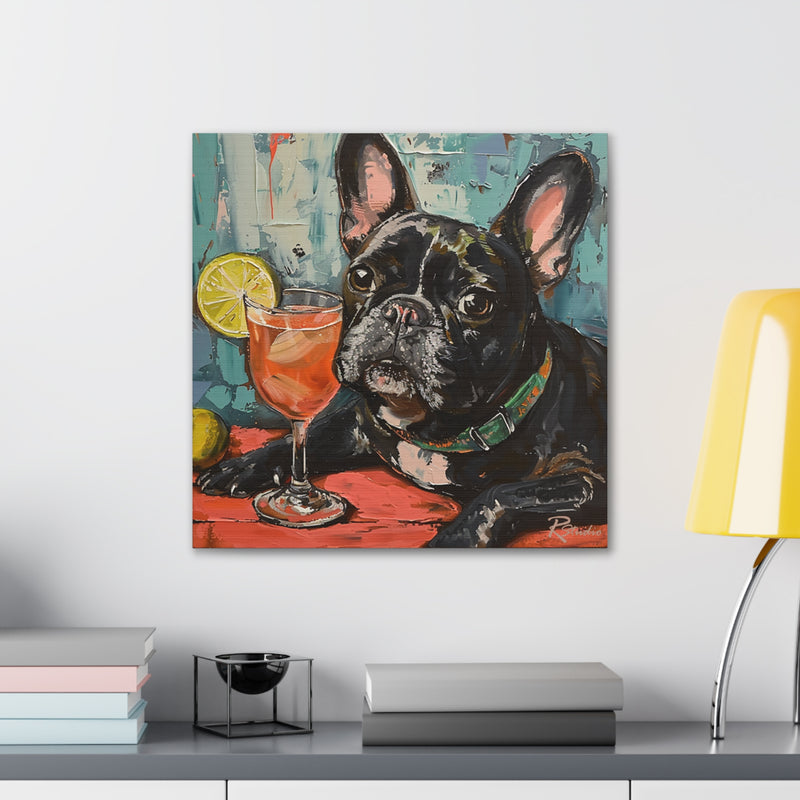 Colorful Fine Art French Bulldog Canvas Print - Multicolored Home Decor