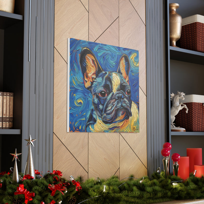 Colorful Fine Art French Bulldog Canvas Print - Multicolored Home Decor