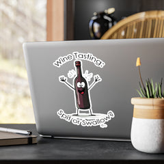 Naughty Nibbles Funny Adult Humor Wine Vinyl Kiss-Cut Decals - Durable & Removable