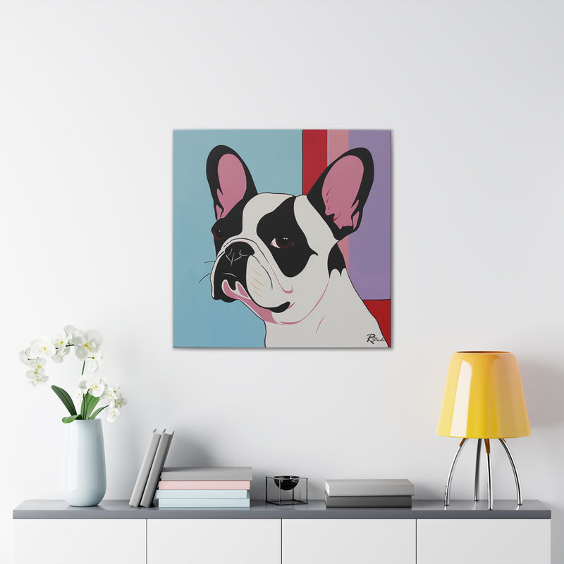 Colorful Fine Art French Bulldog Canvas Print - Multicolored Home Decor