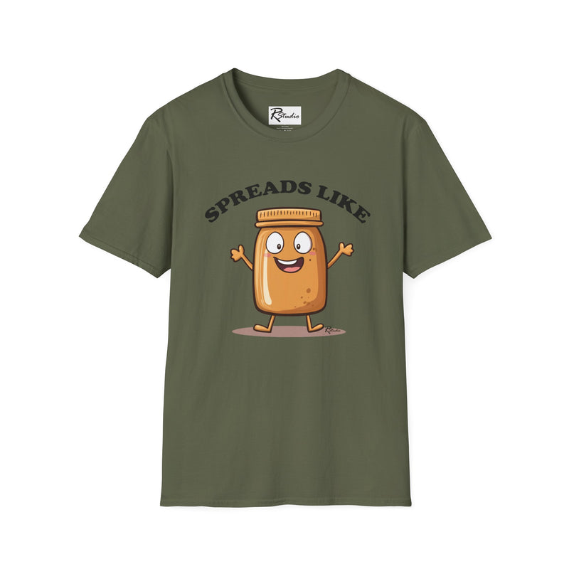 Naughty Nibbles Funny Adult Humor Cartoon Peanut Butter Unisex Soft-Style T-Shirt