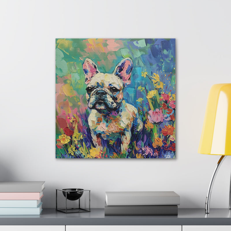 Colorful Fine Art French Bulldog Canvas Print - Multicolored Home Decor