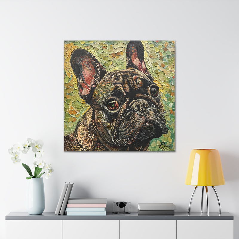 Colorful Fine Art French Bulldog Canvas Print - Multicolored Home Decor