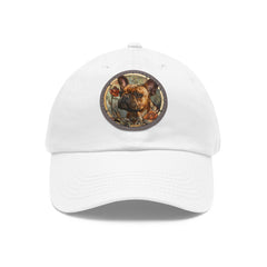 French Bulldog Design Dad Hat - Fine Art Inspired Vegan Leather Patch