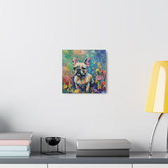 Colorful Fine Art French Bulldog Canvas Print - Multicolored Home Decor