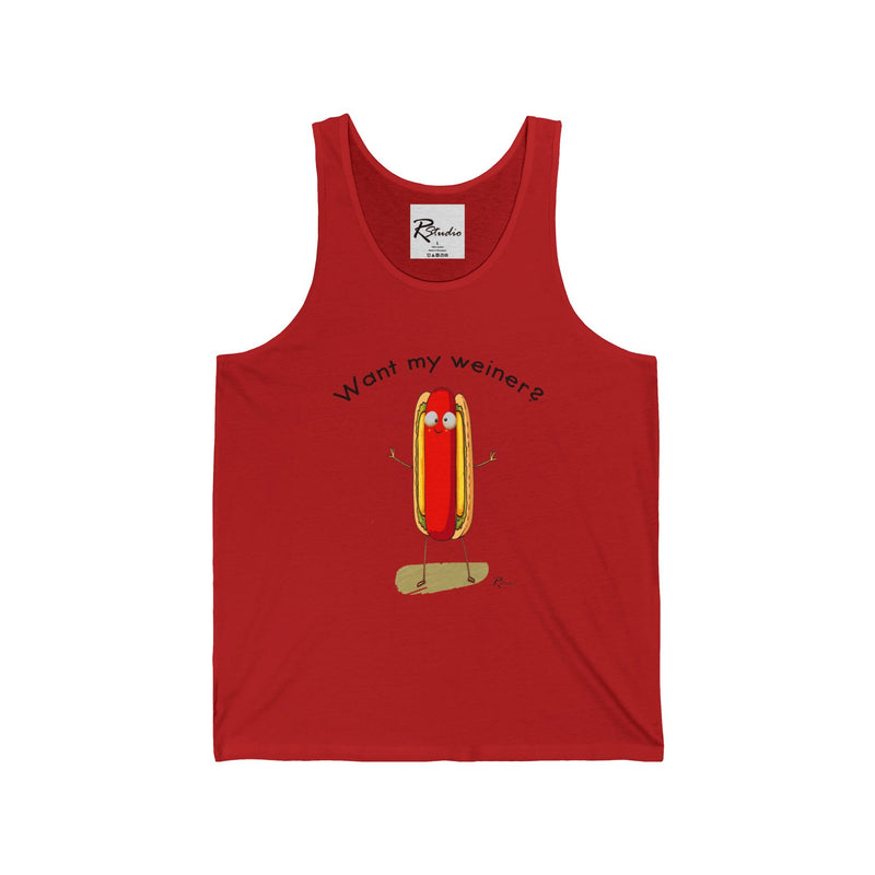 Naughty Nibbles Funny Adult Humor Hot Dog Unisex Soft-Style Tank Top