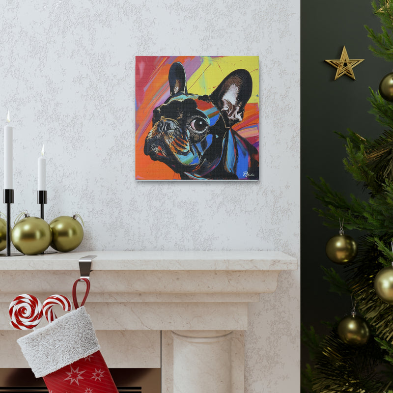 Colorful Pop Art French Bulldog Canvas Print - Multicolored Home Decor