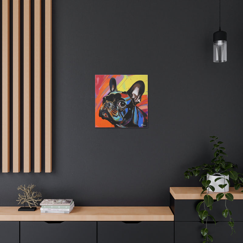 Colorful Pop Art French Bulldog Canvas Print - Multicolored Home Decor