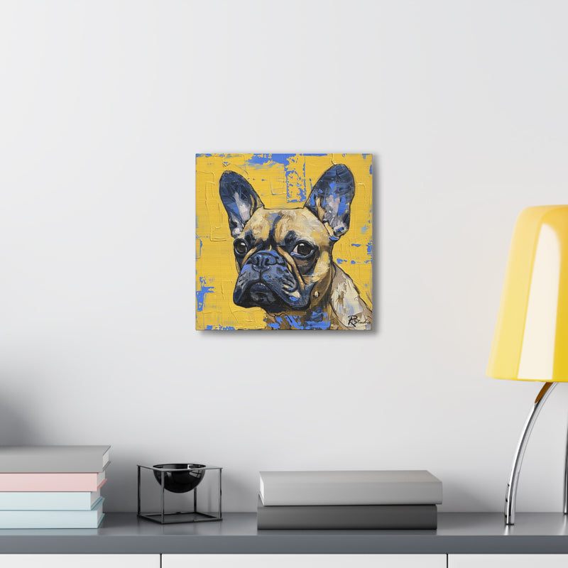 Colorful Art Nouveau French Bulldog Canvas Print - Multicolored Home Decor