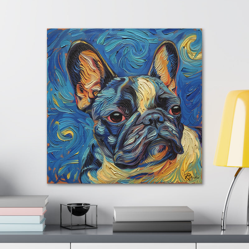 Colorful Fine Art French Bulldog Canvas Print - Multicolored Home Decor