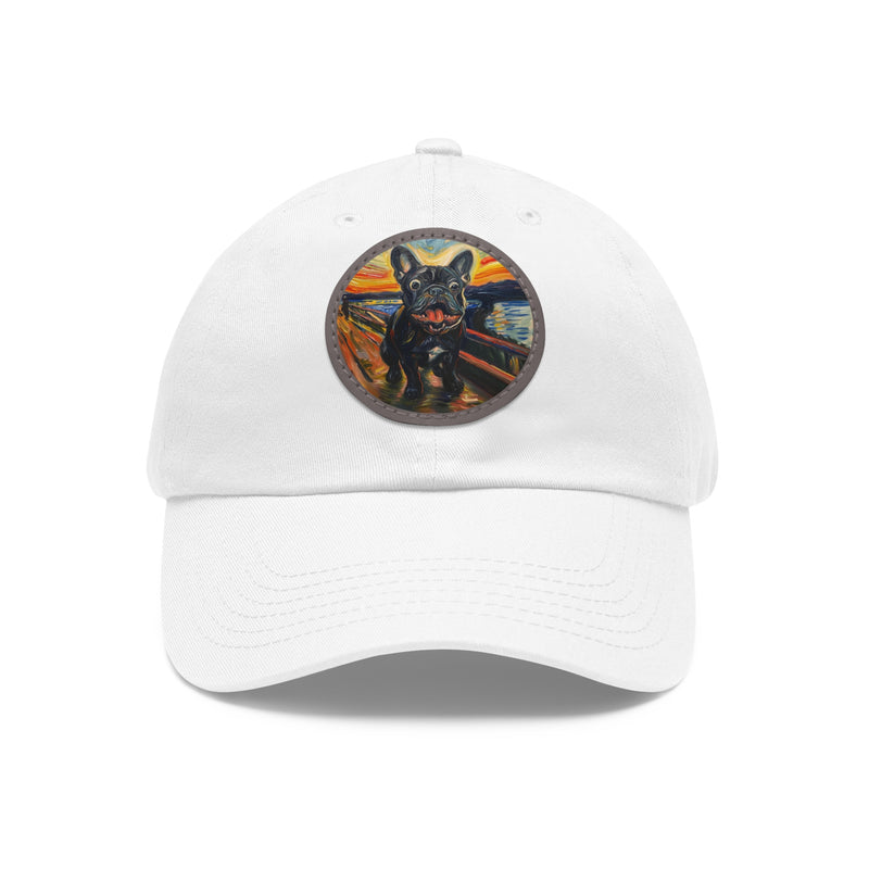 French Bulldog Design Dad Hat - Fine Art Inspired Vegan Leather Patch