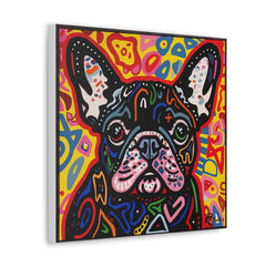 Colorful Modern Pop Art French Bulldog Canvas Print - Multicolored Home Decor