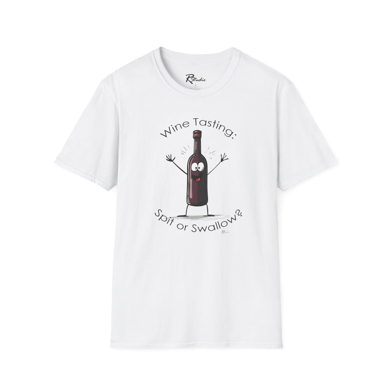 Naughty Nibbles Funny Adult Humor Cartoon Wine Bottle Unisex Soft-Style T-Shirt