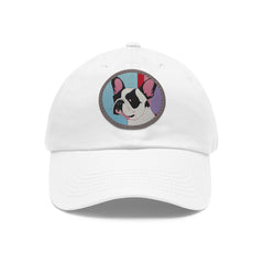 French Bulldog Design Dad Hat - Fine Art Inspired Vegan Leather Patch