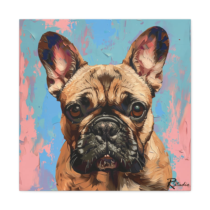 Colorful Fine Art French Bulldog Canvas Print - Multicolored Home Decor