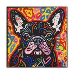 Colorful Modern Pop Art French Bulldog Canvas Print - Multicolored Home Decor