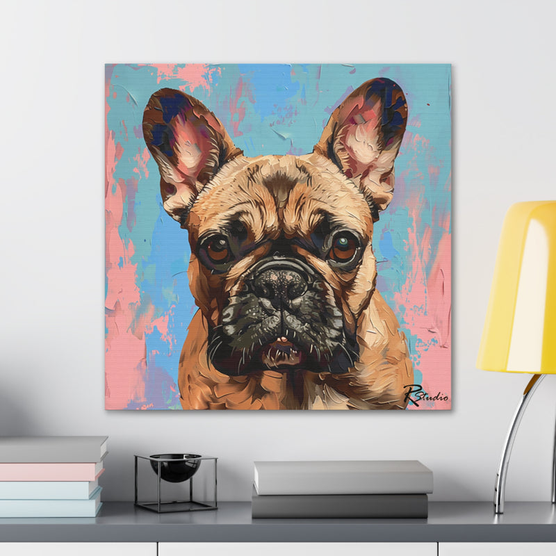 Colorful Fine Art French Bulldog Canvas Print - Multicolored Home Decor