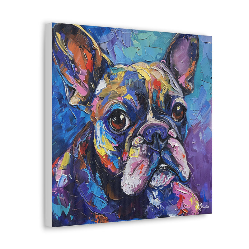 Colorful Fine Art French Bulldog Canvas Print - Multicolored Home Decor