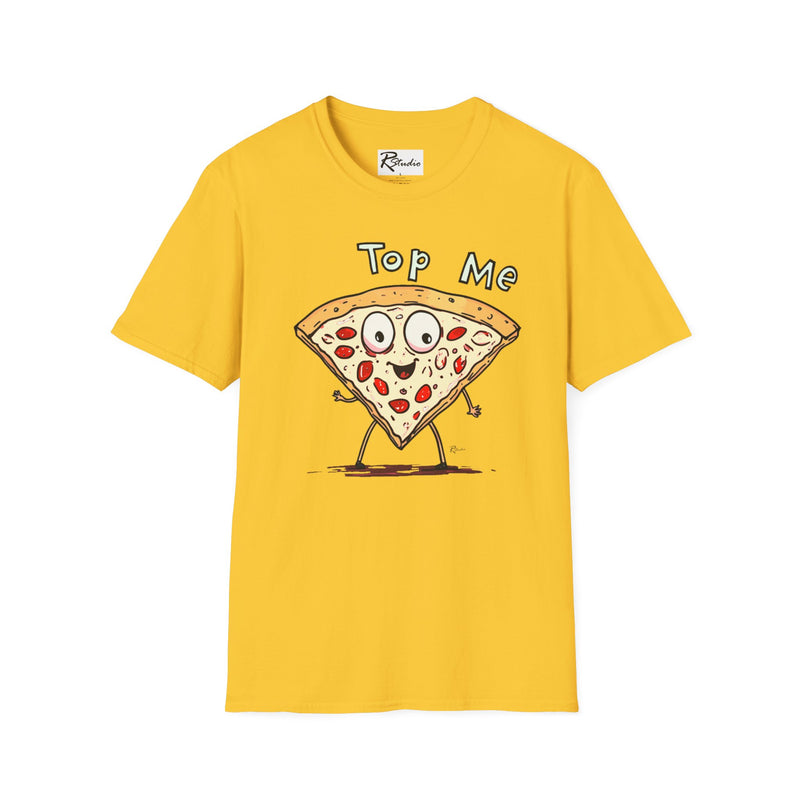 Naughty Nibbles Funny Adult Humor Cartoon Pizza Slice Unisex Soft-Style T-Shirt