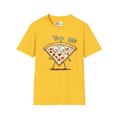 Naughty Nibbles Funny Adult Humor Cartoon Pizza Slice Unisex Soft-Style T-Shirt