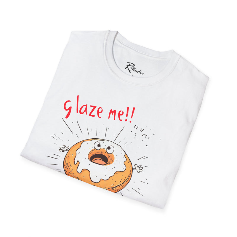 Naughty Nibbles Funny Adult Humor Cartoon Glazed Donut Unisex Soft-Style T-Shirt