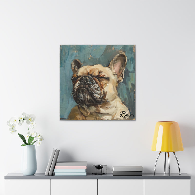 Colorful Fine Art French Bulldog Canvas Print - Multicolored Home Decor