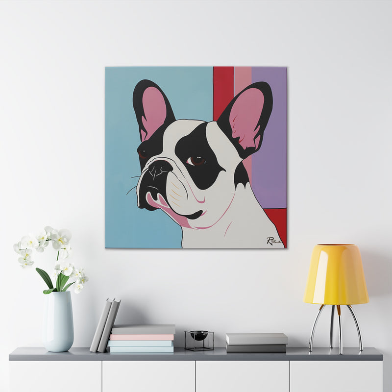 Colorful Fine Art French Bulldog Canvas Print - Multicolored Home Decor