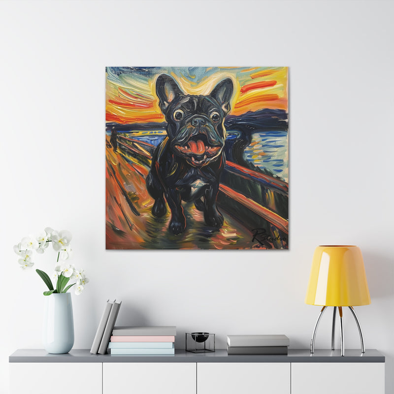 Colorful Fine Art French Bulldog Canvas Print - Multicolored Home Decor