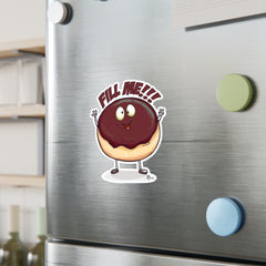 Naughty Nibbles Funny Adult Humor Boston Cream Donut Vinyl Kiss-Cut Decals - Durable & Removable