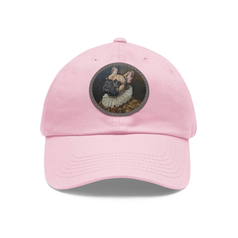 French Bulldog Design Dad Hat - Fine Art Inspired Vegan Leather Patch