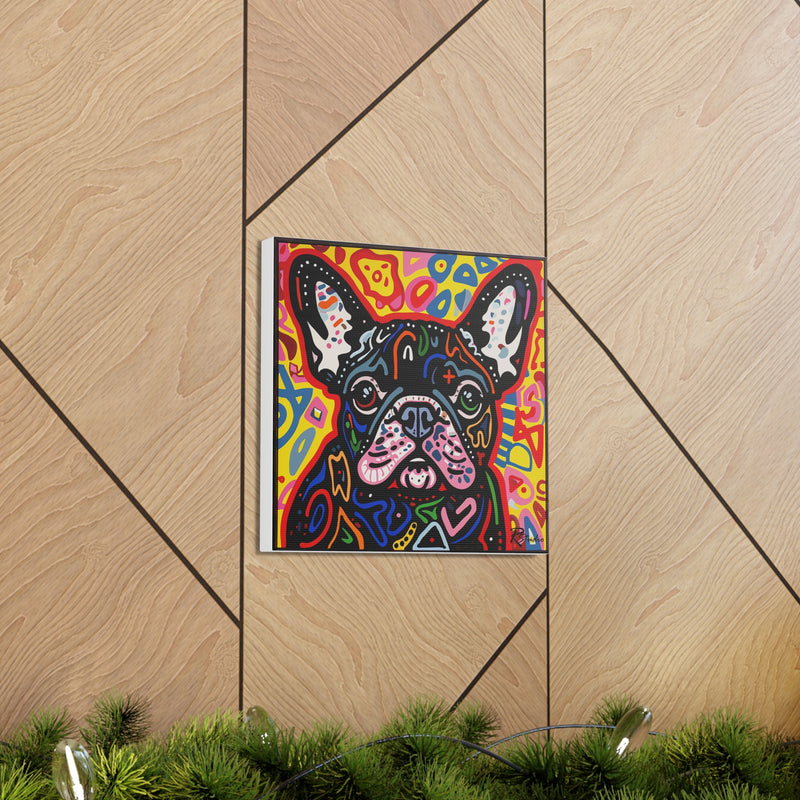 Colorful Modern Pop Art French Bulldog Canvas Print - Multicolored Home Decor