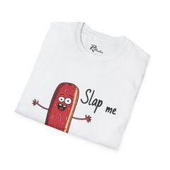 Naughty Nibbles Funny Adult Humor Cartoon Salami Unisex Soft-Style T-Shirt