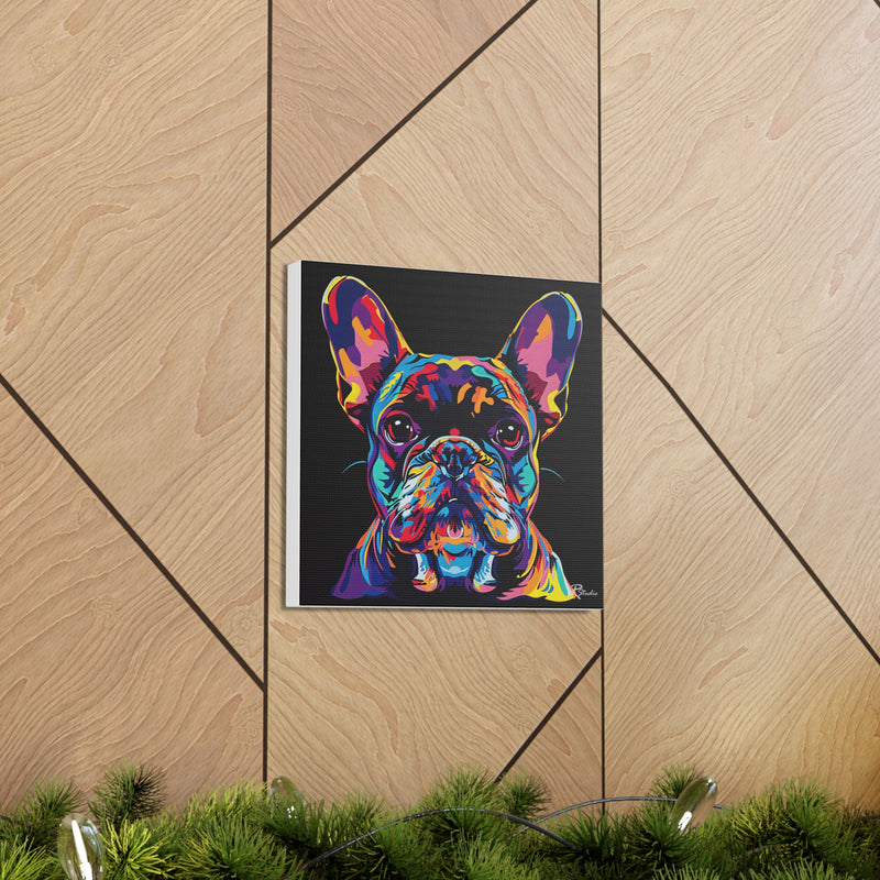 Colorful Pop Art French Bulldog Canvas Print - Multicolored Home Decor