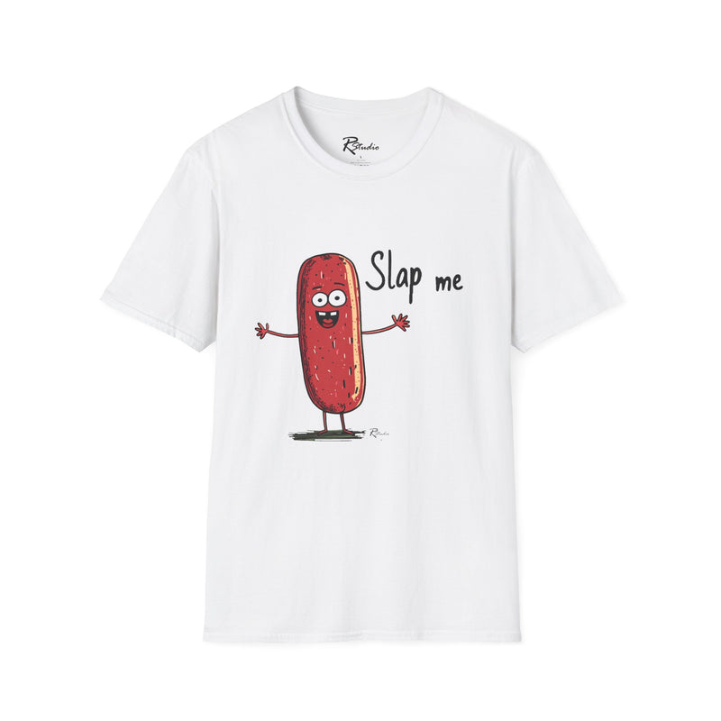 Naughty Nibbles Funny Adult Humor Cartoon Salami Unisex Soft-Style T-Shirt