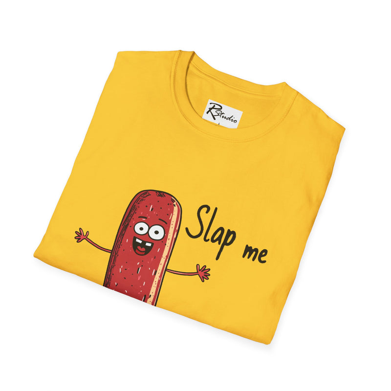 Naughty Nibbles Funny Adult Humor Cartoon Salami Unisex Soft-Style T-Shirt